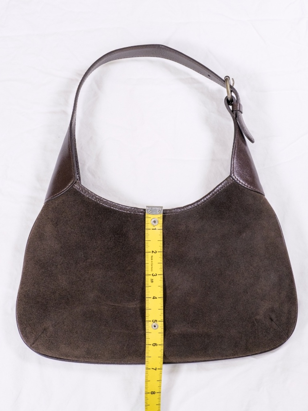 Banana Republic Dark Brown Suede Shoulder Hobo Bag Purse - Picture 7 of 11